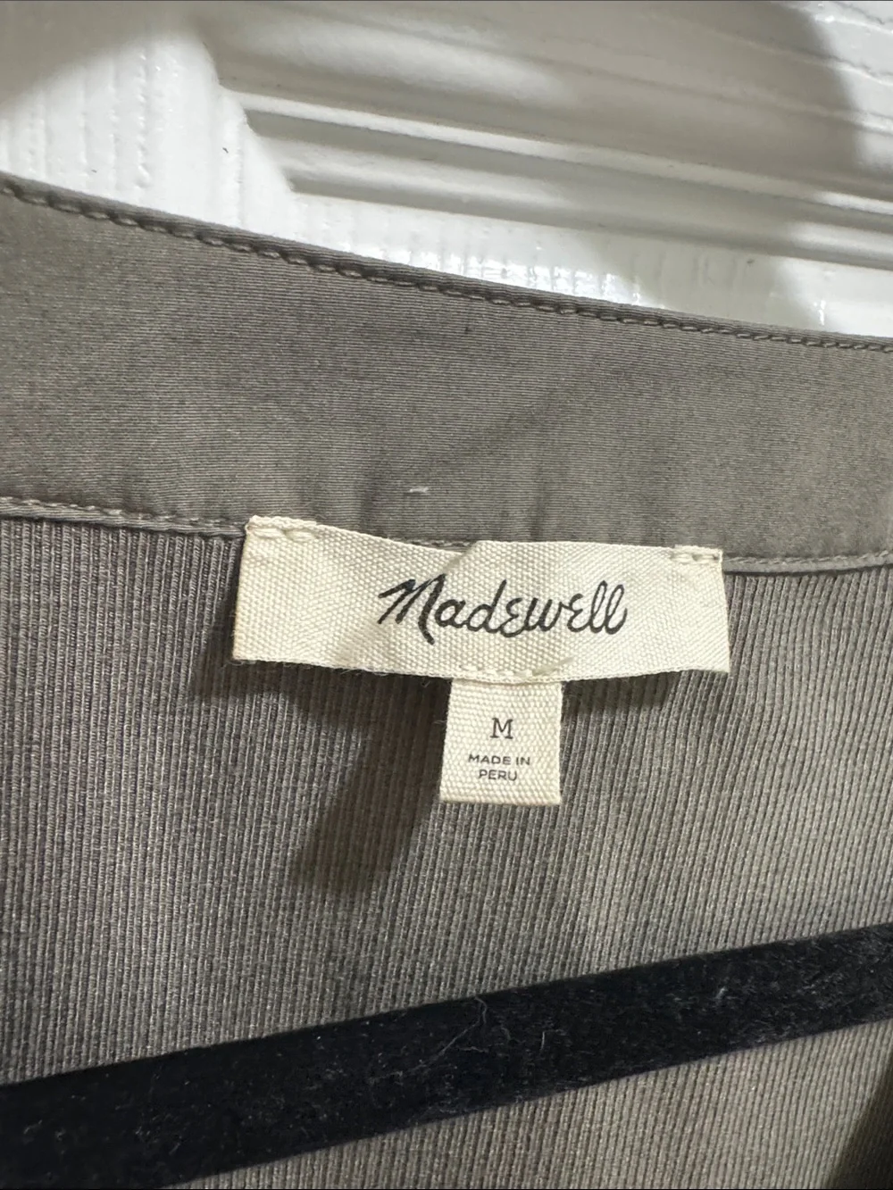 Madewell Olive Green Puff-Sleeve Henley Top